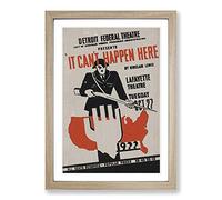Vintage WPA Poster It Can't Happen Here (3) Framed Print | A2 Oak Framed Wall Art | Ready to Hang | Classic Nature Picture | Living Room Bedroom Lounge Office