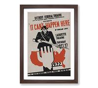 Vintage WPA Poster It Can't Happen Here (3) Framed Print | A2 Walnut Framed Wall Art | Ready to Hang | Classic Nature Picture | Living Room Bedroom Lounge Office
