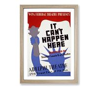 Vintage WPA Poster It Can't Happen Here Framed Print | A2 Oak Framed Wall Art | Ready to Hang | Classic Nature Picture | Living Room Bedroom Lounge Office