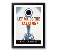 Vintage WPA Poster Let Me Do The Talking Framed Print | A2 Black Framed Wall Art | Ready to Hang | Classic Nature Picture | Living Room Bedroom Lounge Office