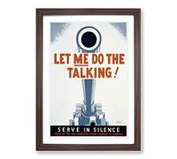 Vintage WPA Poster Let Me Do The Talking Framed Print | A2 Walnut Framed Wall Art | Ready to Hang | Classic Nature Picture | Living Room Bedroom Lounge Office