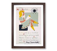 Vintage WPA Poster Little Miss Muffet Framed Print | A2 Walnut Framed Wall Art | Ready to Hang | Classic Nature Picture | Living Room Bedroom Lounge Office