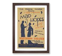 Vintage WPA Poster Mad Hopes Framed Print | A2 Walnut Framed Wall Art | Ready to Hang | Classic Nature Picture | Living Room Bedroom Lounge Office