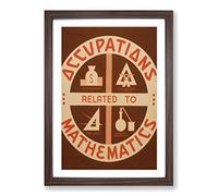 Vintage WPA Poster Mathematics (3) Framed Print | A2 Walnut Framed Wall Art | Ready to Hang | Classic Nature Picture | Living Room Bedroom Lounge Office