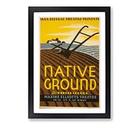 Vintage WPA Poster Native Ground Framed Print | A2 Black Framed Wall Art | Ready to Hang | Classic Nature Picture | Living Room Bedroom Lounge Office