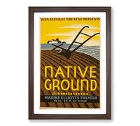 Vintage WPA Poster Native Ground Framed Print | A2 Walnut Framed Wall Art | Ready to Hang | Classic Nature Picture | Living Room Bedroom Lounge Office