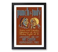 Vintage WPA Poster Punch and Judy Framed Print | A2 Black Framed Wall Art | Ready to Hang | Classic Nature Picture | Living Room Bedroom Lounge Office