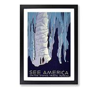 Vintage WPA Poster See America (2) Framed Print | A2 Black Framed Wall Art | Ready to Hang | Classic Nature Picture | Living Room Bedroom Lounge Office
