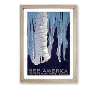 Vintage WPA Poster See America (2) Framed Print | A2 Oak Framed Wall Art | Ready to Hang | Classic Nature Picture | Living Room Bedroom Lounge Office