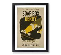 Vintage WPA Poster Soap Box Derby Framed Print | A2 Black Framed Wall Art | Ready to Hang | Classic Nature Picture | Living Room Bedroom Lounge Office