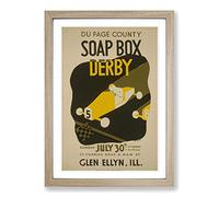 Vintage WPA Poster Soap Box Derby Framed Print | A2 Oak Framed Wall Art | Ready to Hang | Classic Nature Picture | Living Room Bedroom Lounge Office