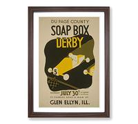 Vintage WPA Poster Soap Box Derby Framed Print | A2 Walnut Framed Wall Art | Ready to Hang | Classic Nature Picture | Living Room Bedroom Lounge Office