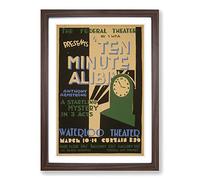 Vintage WPA Poster Ten Minute Alibi Framed Print | A2 Walnut Framed Wall Art | Ready to Hang | Classic Nature Picture | Living Room Bedroom Lounge Office