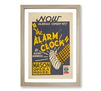 Vintage WPA Poster The Alarm Clock Framed Print | A2 Oak Framed Wall Art | Ready to Hang | Classic Nature Picture | Living Room Bedroom Lounge Office