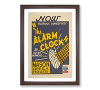 Vintage WPA Poster The Alarm Clock Framed Print | A2 Walnut Framed Wall Art | Ready to Hang | Classic Nature Picture | Living Room Bedroom Lounge Office