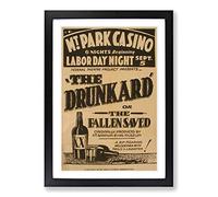 Vintage WPA Poster The Drunkard Framed Print | A2 Black Framed Wall Art | Ready to Hang | Classic Nature Picture | Living Room Bedroom Lounge Office