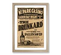 Vintage WPA Poster The Drunkard Framed Print | A2 Oak Framed Wall Art | Ready to Hang | Classic Nature Picture | Living Room Bedroom Lounge Office