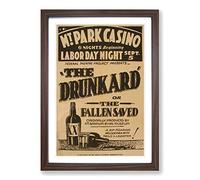 Vintage WPA Poster The Drunkard Framed Print | A2 Walnut Framed Wall Art | Ready to Hang | Classic Nature Picture | Living Room Bedroom Lounge Office