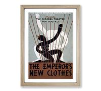 Vintage WPA Poster The Emperors New Clothes Framed Print | A2 Oak Framed Wall Art | Ready to Hang | Classic Nature Picture | Living Room Bedroom Lounge Office