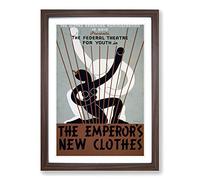 Vintage WPA Poster The Emperors New Clothes Framed Print | A2 Walnut Framed Wall Art | Ready to Hang | Classic Nature Picture | Living Room Bedroom Lounge Office