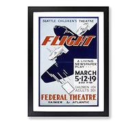 Vintage WPA Poster The Flight Framed Print | A2 Black Framed Wall Art | Ready to Hang | Classic Nature Picture | Living Room Bedroom Lounge Office