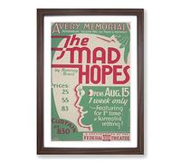Vintage WPA Poster The Mad Hopes Framed Print | A2 Walnut Framed Wall Art | Ready to Hang | Classic Nature Picture | Living Room Bedroom Lounge Office