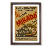 Vintage WPA Poster The Mikado Framed Print | A2 Walnut Framed Wall Art | Ready to Hang | Classic Nature Picture | Living Room Bedroom Lounge Office