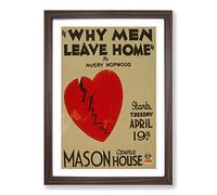 Vintage WPA Poster Why Men Leave Home (2) Framed Print | A2 Walnut Framed Wall Art | Ready to Hang | Classic Nature Picture | Living Room Bedroom Lounge Office