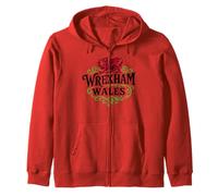 Vintage Wrexham Wales Welsh Dragon Zip Hoodie
