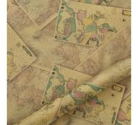 Vintage Wrold Map Wrapping Paper, 4 Sheets Unique Antique Vintage Ancient Retro World Map Kraft Wrapping Paper 50x70cm, Kraft Traveller Gift Wrap Folded Flat for Birthday or Wedding