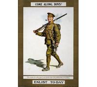 Vintage WWI British Come Along Boys Join Enlist Army World War 1 Recruitment Poster Wall Art A3 & A4 WW1 Re-Print