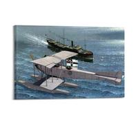 Vintage WWI Fighter Plane Poster Friedrichshafen FF-33E Military Aircraft Poster Decorative Painting Canvas Wall Posters And Art Picture Print Modern Family Bedroom Decor Posters 20x30inch(50x75cm)