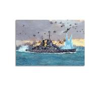 Vintage WWII Battleship USS San Juan U S Navy Warship Decorative Painting Canvas Art Picture 12x18inch(30x45cm)