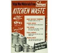 Vintage WWII Kitchen Waste War Materials World War 2 Poster WW2 Wall Art Print | (A1 594 x 841mm)