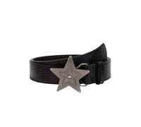 Vintage Y2K Faux Leather Belts for Women Star Patterned Black Waistband Punk Aesthetic Girdle Emo Acubi Accessories, Black, One Size