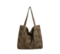 Vintage Y2K Leopard Print Tote Bag for Women, Ladies Reusable Canvas Shoulder Bag Large Capacity Fasion Handbag for Office, Shopping, Travel (Brown leopard)