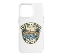 Vintage Yacht Club de St. Tropez Travel Sticker Case for iPhone 15 Pro Max