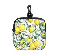 Vintage Yellow Fruit Lemon, Square Zipper Storage Bag, Neoprene Coin Purse, Small Wallets, Change Pouch, Change Purse