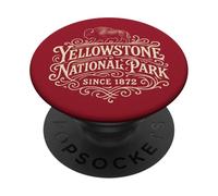 Vintage Yellowstone National Park Cream Print PopSockets Adhesive PopGrip