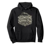 Vintage Yellowstone National Park Cream Print Pullover Hoodie