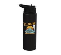 Vintage Yellowstone National Park Retro 80's Graphic Stainless Steel Insulated Water Bottle