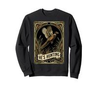 Vintage Yes He's Hunting Pheasant Upland Bird Hunter Sweatshirt