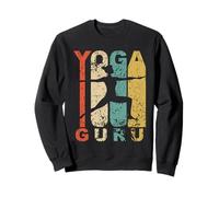 Vintage Yoga Guru Warrior Two Yoga Pose Retro Distressed Sweatshirt