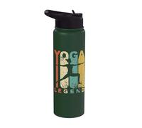 Vintage Yoga Legend Warrior Two Yoga Pose Retro Distressed Stainless Steel Insulated Water Bottle