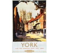 Vintage YORK Yorkshire British Railway Travel Poster Wall Art A3 & A4 Re-Print (A4 210 x 297mm)