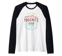 Vintage Yosemite National Park California USA Hiking Raglan Baseball Tee