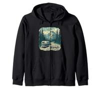 Vintage Yosemite National Park Retro Mountain Wildlife Trip Zip Hoodie