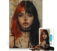 Vintage Young Goth Girl 1000 Piece Jigsaw Puzzles Mind Challenge Toy High Precision Die Cut Amusing Challenge for Waiting Time (50x75cm)