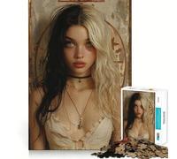 Vintage Young Goth Girl Jigsaw 1000 Pieces for Teenagers Mind Boost Fun Zero Gap Captivating Leisure for Cozy Indoors (50x75cm)