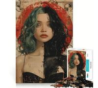 Vintage Young Goth Girl Jigsaw Puzzle 1000 Pieces Focus Building Toy Firm Fit Secure Assembly Holiday Indoor Entertainment Toy (38x26cm)